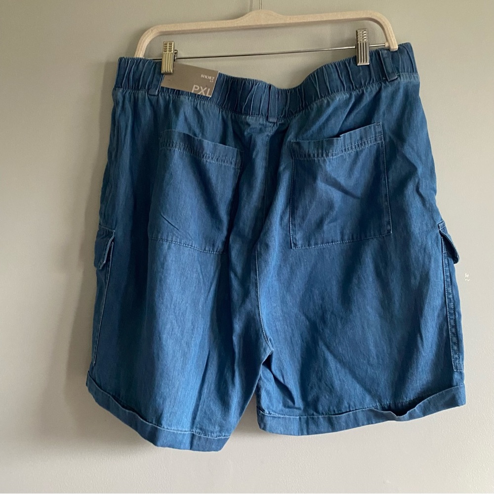 Soft Surroundings Pali Cargo elastic Waist 6.5” Short in Medium Denim Petite XL - Picture 4 of 7